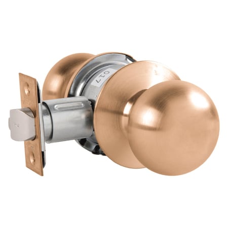 Arrow Lock Grade 2 Passage Cylindrical Lock, Tudor Knob, Non-Keyed, Satin Bronze Finish, Non-handed MK01-TA-10